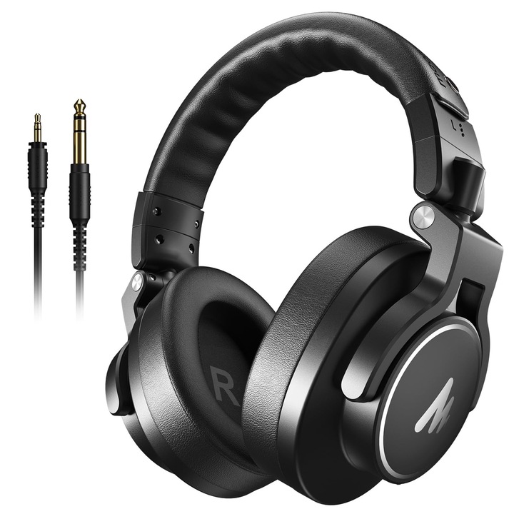Căști over-ear cu cablu detașabil MAONO MH700, drivere de 50 mm, negru