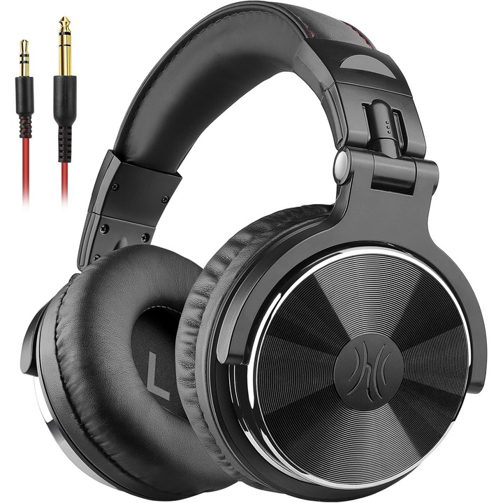 Casti cu fir OneOdio, over-ear, audio de înaltă rezoluție, extra bass, pliabile, cu microfon, 2 cabluri, pentru monitorizare studio