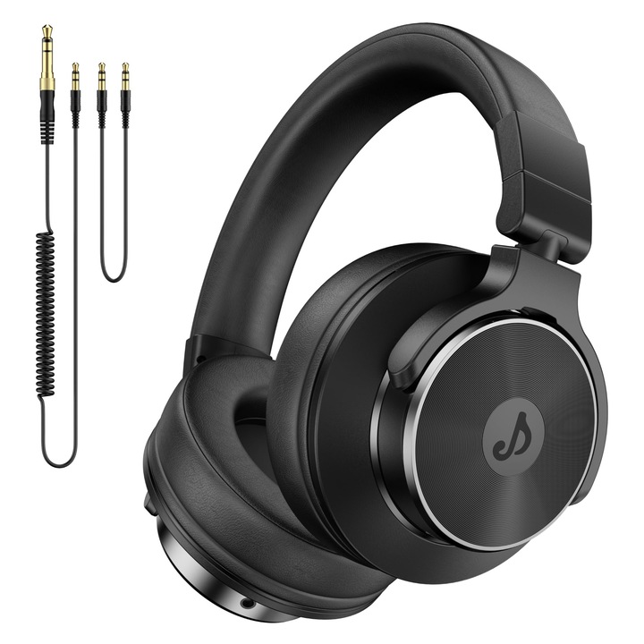 Casti cu fir Syndesmos Over Ear, driver 50 mm, mufe 3, 5 mm/6, 35 mm, port partajat, negru