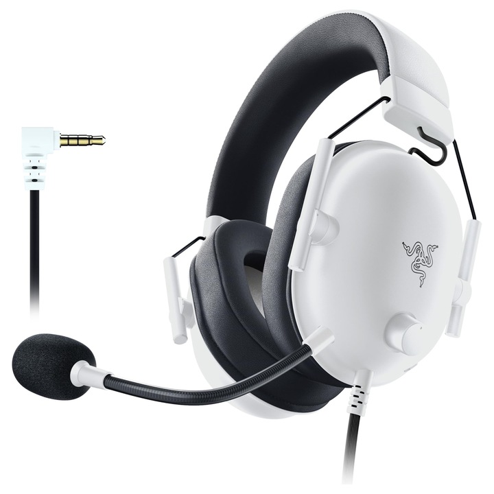 Casti gaming Razer Blackshark V2 X, fir, alb, sunet surround 7.1, difuzoare 50mm