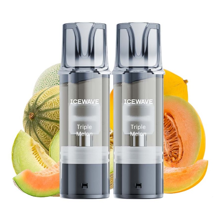 Cartuse Preumplute Set 2, 2%, Triple Melon pentru Tigara Electronica ICEWAVE