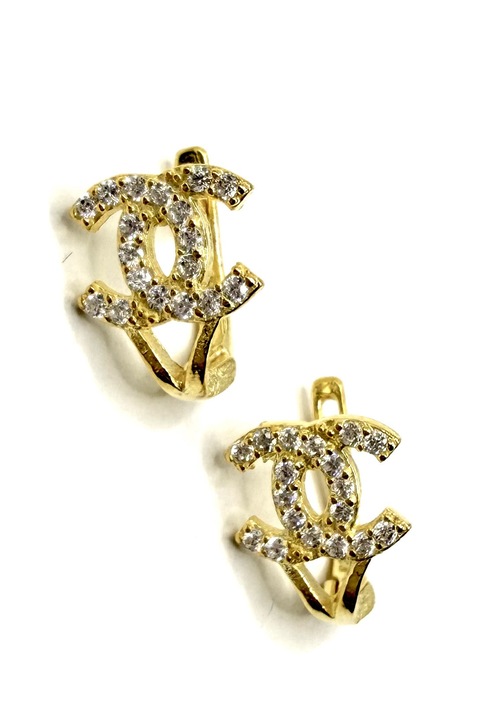 Cercei din argint gold cu zirconiu, Dinuzete