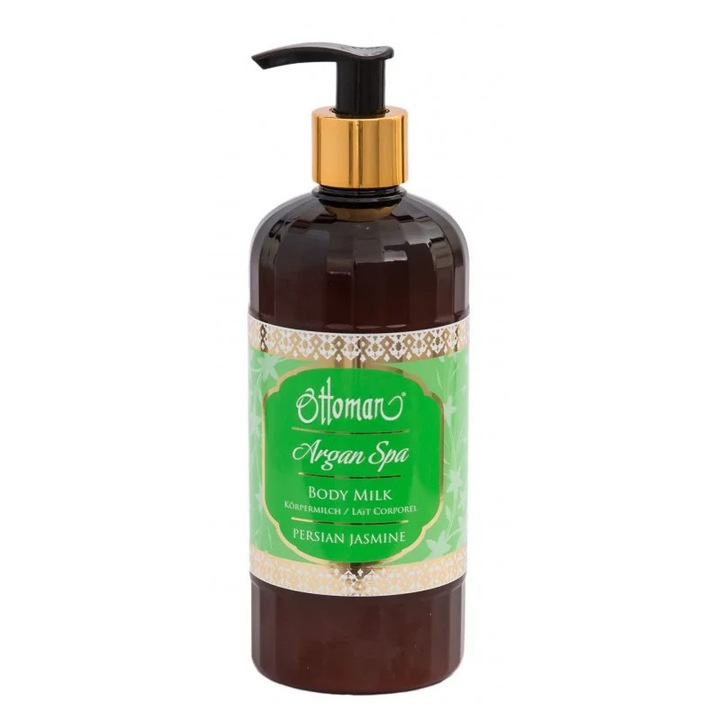 Lapte de corp, Ottoman, Iasomie Persana, 400 ml, hidratant, hranitor, cu ulei de argan, cu glicerina, parfum oriental proaspat, pentru corp si maini, pentru ten sensibil si normal, 400 ml, setul contine: 1 bucata, material:
