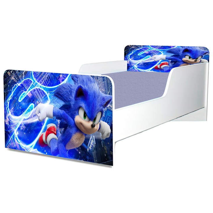 Легло Sonic, 130x60 см, със защита и включен матрак