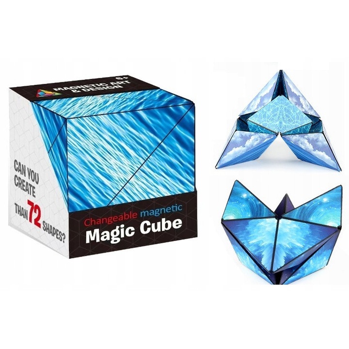 Cub fidget magnetic, 6, 2x6, 2x6, 2cm, multicolor, 36 magneti, 72 posibilitati