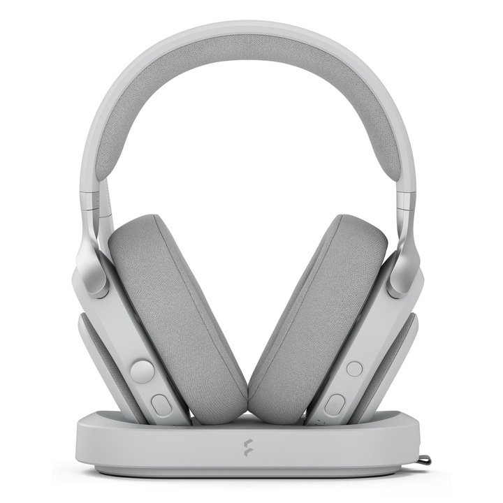 Casti, Fractal Design, fejre illeszthető, vezetékes és vezeték nélküli, zenehallgatáshoz és mindennapi használatra, töltőállomással, szürke