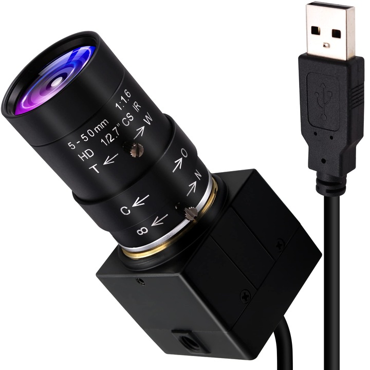 ELP 4K 2160P webkamera, 5-50 mm-es manuális objektív, ultra HD, USB 2.0