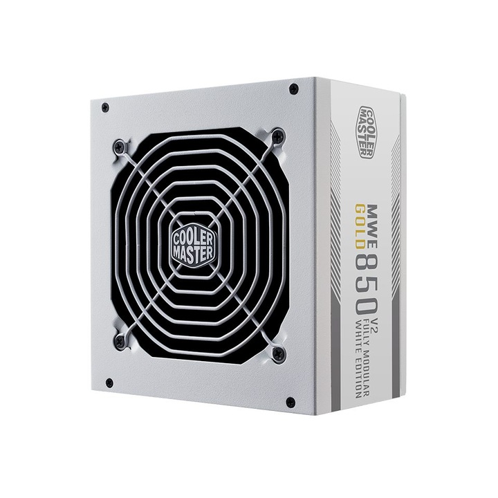 Sursa PC Cooler Master MWE Gold 850 V2 ATX 3.1, 850 W, 24-pin ATX, alb, dimensiuni 150x160x86 mm