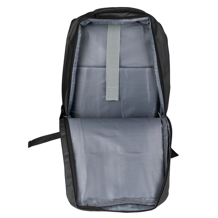 Rucsac scolar tineret Arctic Hunter poliester negru, 43x30x11 cm, 14,2L, pentru laptop 15,6”, telefon si documente, femei, barbati, BK91105black