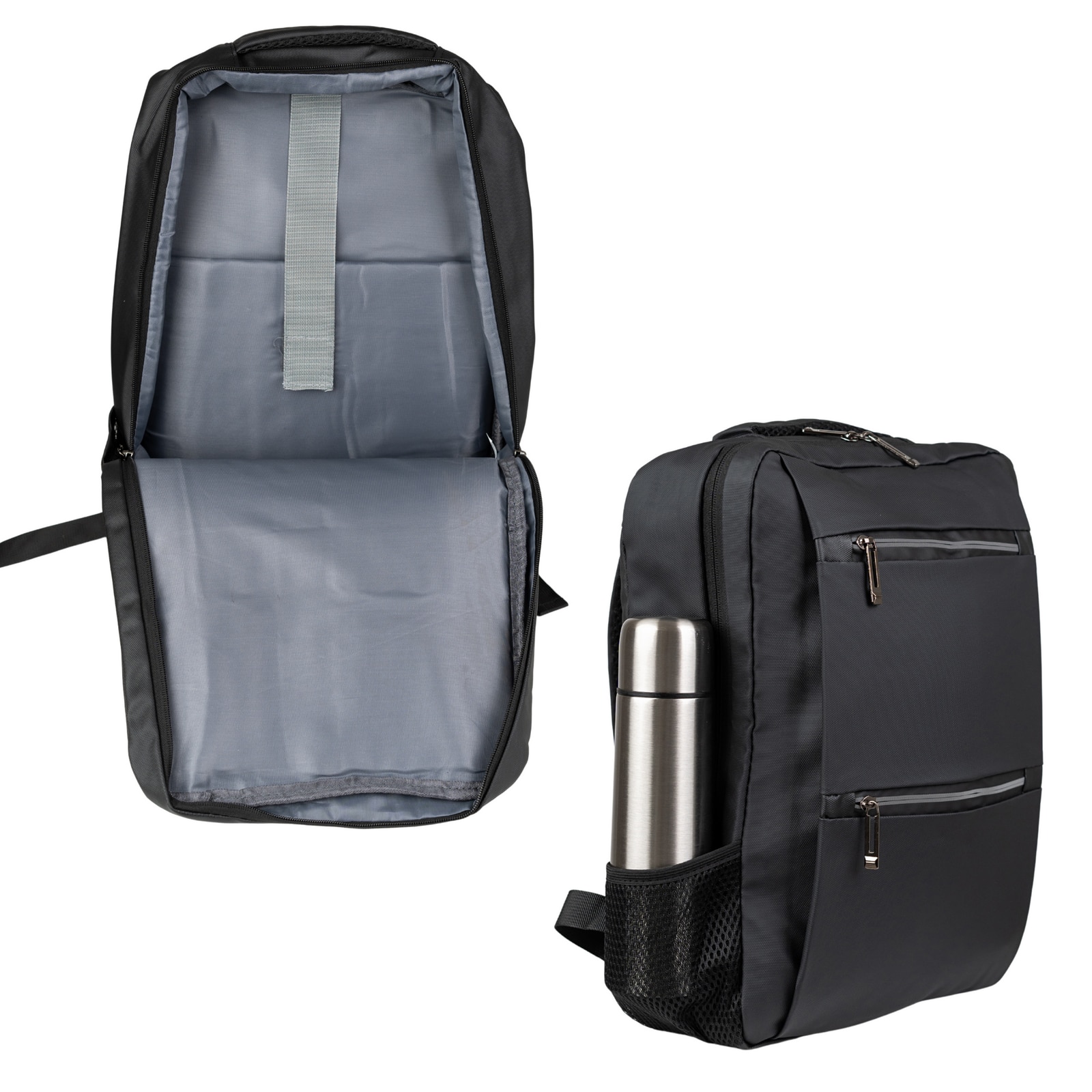 Rucsac scolar tineret Arctic Hunter poliester negru, 43x30x11 cm, 14,2L, pentru laptop 15,6”, telefon si documente, femei, barbati, BK91105black