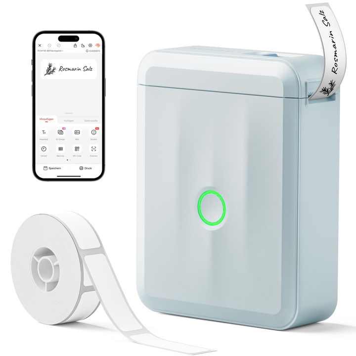 NIIMBOT D110 címkenyomtató, Bluetooth, vízálló, 155 címke/tekercs