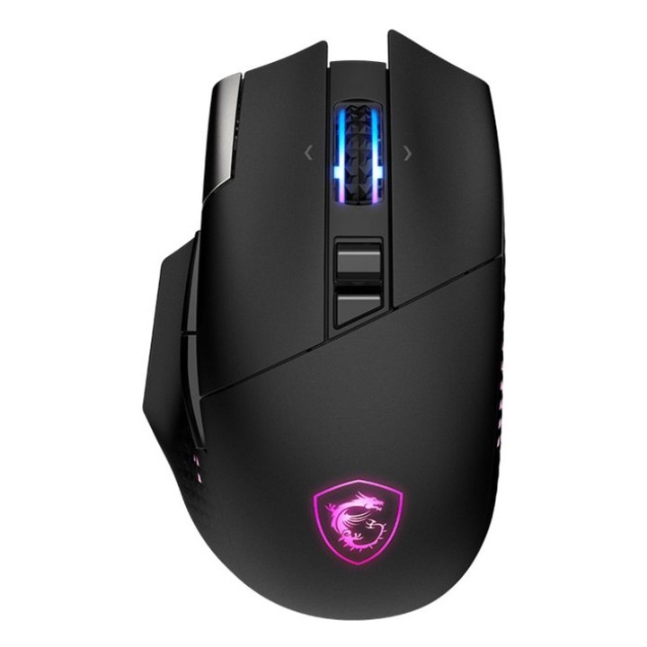 Mouse Gaming MSI, S12-4301370-CLA, 26000 DPI, wireless, negru
