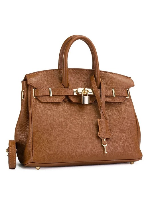 Poseta Piele Mini Edith - Coniac, Geanta Casual din Piele Naturala, Geanta, Genti
