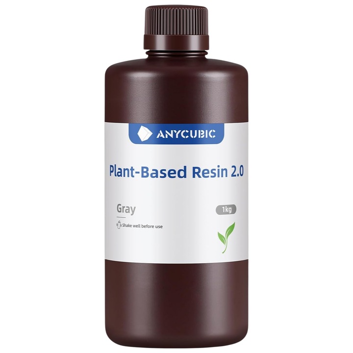 3D gyanta, Anycubic Plant-based 2.0, 1kg, Szürke, 3D nyomtatóhoz