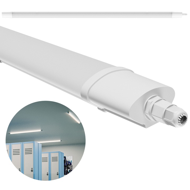 Херметична (плътна) таванна лампа (плафониера) за гараж LIMEA MINI II 36W, Неутрално бяла, IP65, 120см SLI028037NW_PW SPECTRUM LED