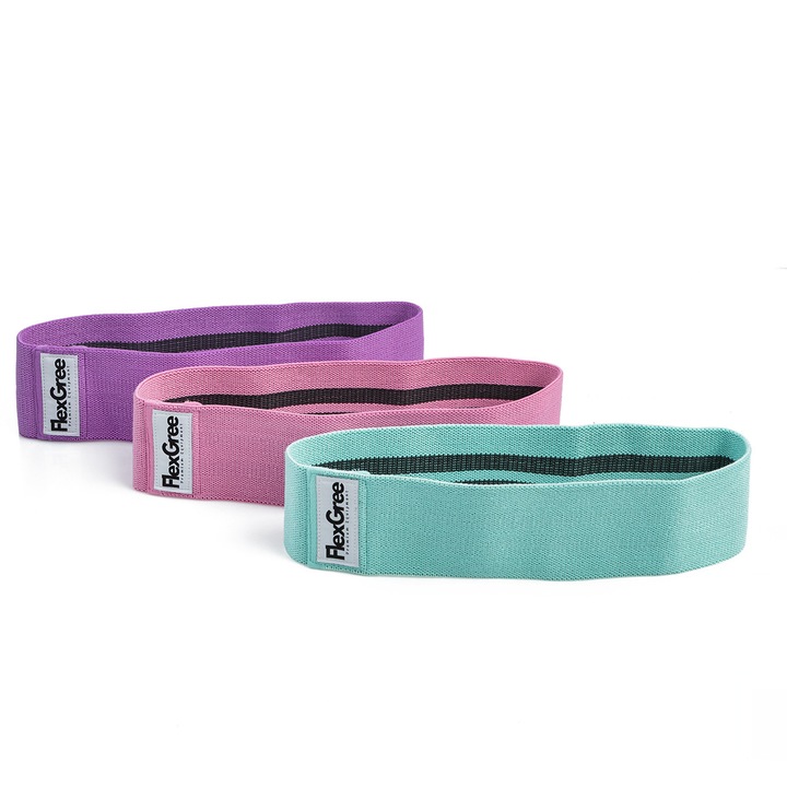 Set 3 Benzi elastice FlexGree Booty Bands, Colorate