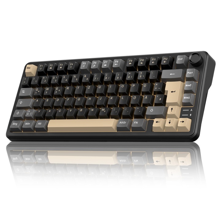 Tastatură mecanică wireless RedThunder K75, 82 taste, iluminare RGB, comutator liniar, Qwertz