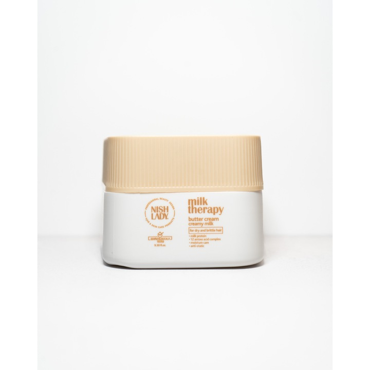 Masca de păr, Nish Lady, Milk Therapy, 275ml, pentru păr fragil și uscat