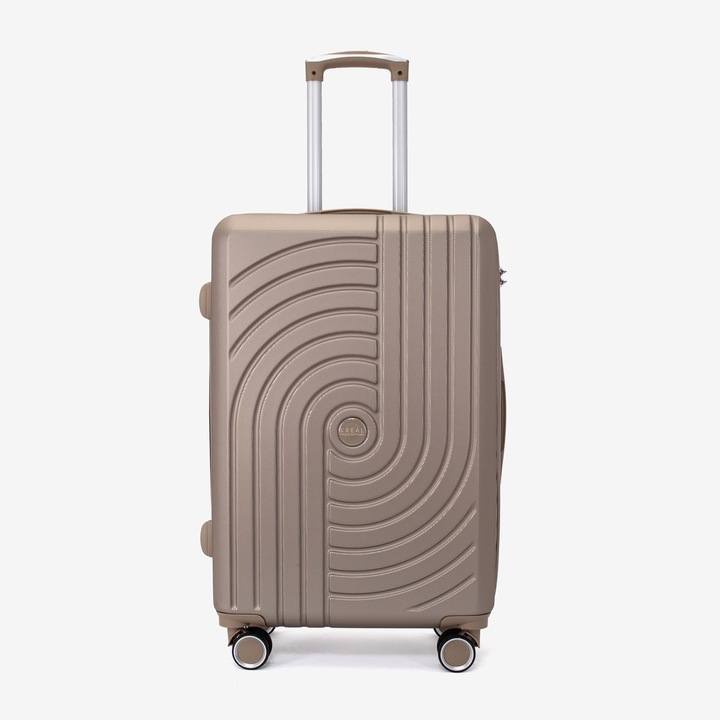 Куфар KREAL Corfu, Среден размер, Шифър, ABS, Златен, 67x44x26 см