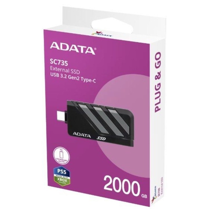 Външен SSD ADATA SC735 2TB 1000/1000MB/s сив