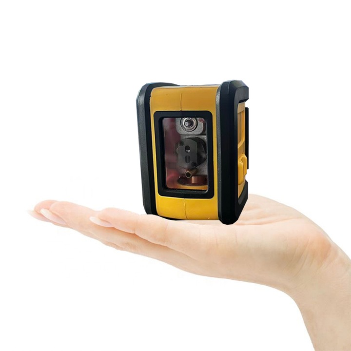 Nivela laser,, 360° grade cu 2 linii cruce, 6.5X6.5X5 cm, IP54, precizie ± 0.5 mm/m, ± 3° domeniu de autonivelare, baterii si accesorii incluse Negru/Galben