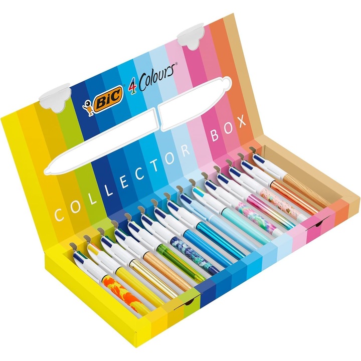 Bic 4 Színű Golyóstoll Készlet, Különleges Kiadás, Vegyes Színekben, 15 Darabos Csomag, Ideális Irodába, Otthonra Vagy Iskolába