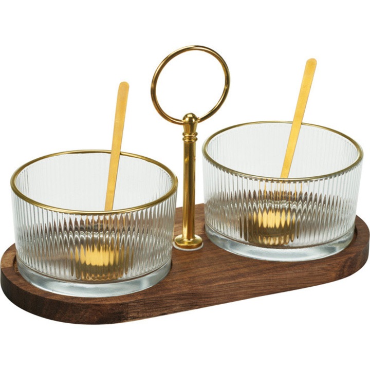 Пълен комплект от купички за сосове върху дървена табла Ø 9 см