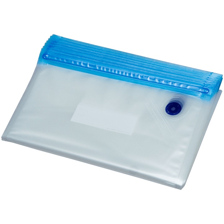 Set 10 pungi vacuum reutilizabile cu fermoar si supapa 26x34 cm