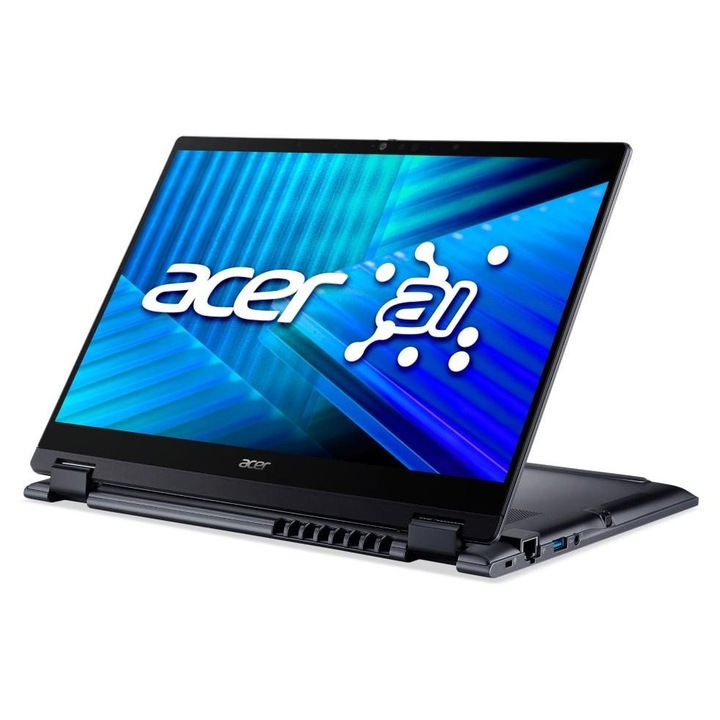 Laptop Acer TravelMate P4 Spin 14, procesor Intel Core Ultra, ecran tactil WQXGA+, 16GB RAM, 512GB SSD