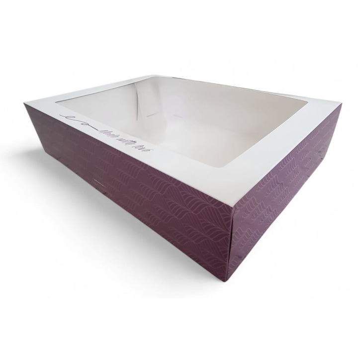 Set 25 Cutii pentru prajituri cu fereastra 35x25x8cm