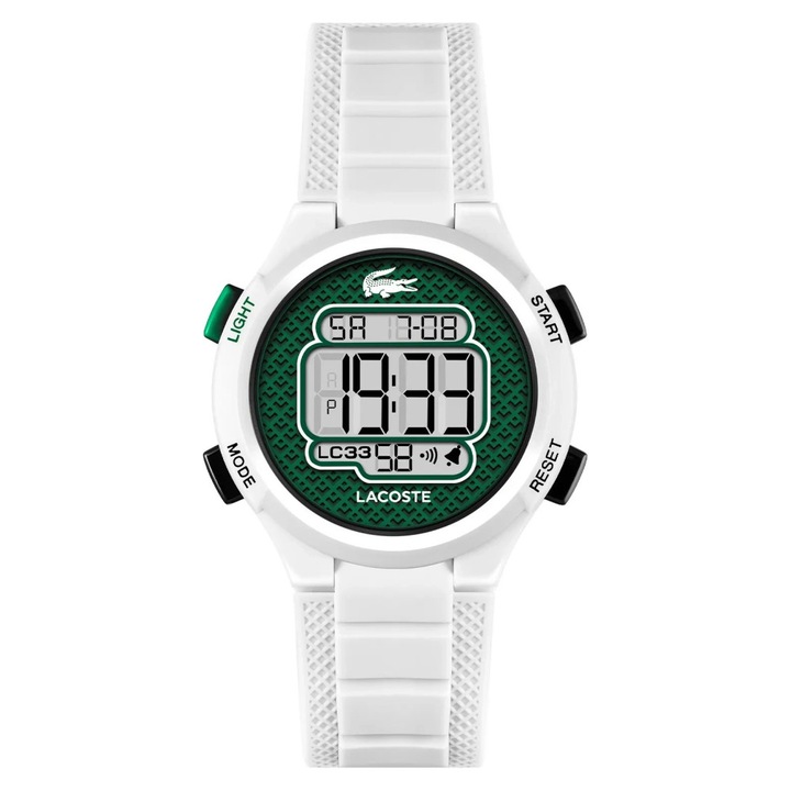 Ceas, Lacoste, alb / verde, 34mm, Rezistent la apa 100m
