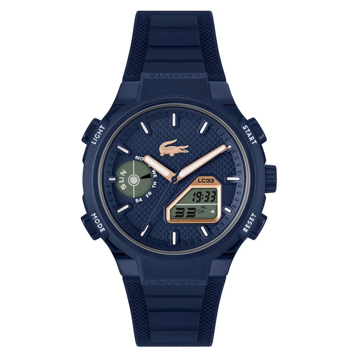 Ceas, Lacoste, 45x15mm, mecanism Seiko, albastru