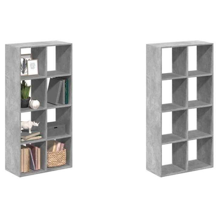 Biblioteca/separator camera gri beton 69, 5x29x137, 5 cm lemn