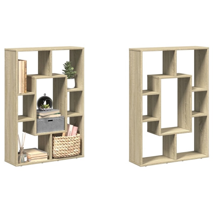 Biblioteca, stejar sonoma, 63x20x90 cm, lemn prelucrat