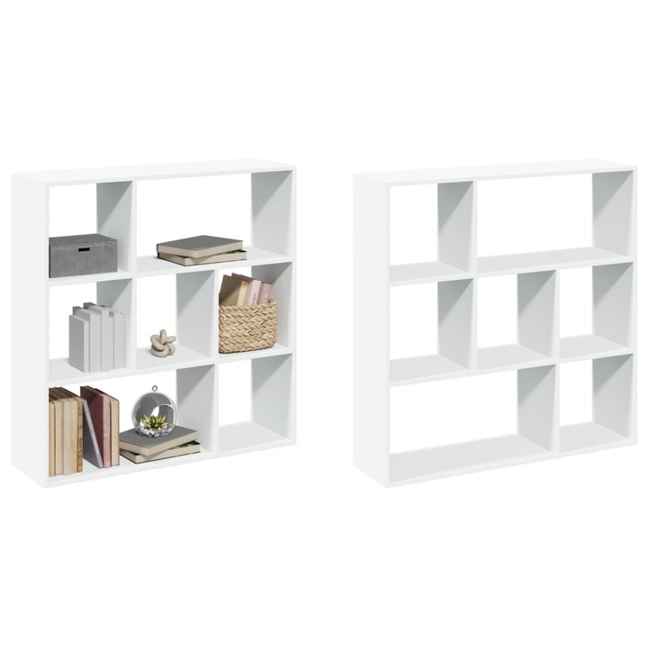 Biblioteca/separator camera alb 102x29x103, 5 cm lemn prelucrat