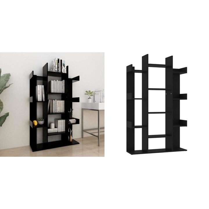 Biblioteca, negru, 86x25, 5x140 cm, PAL