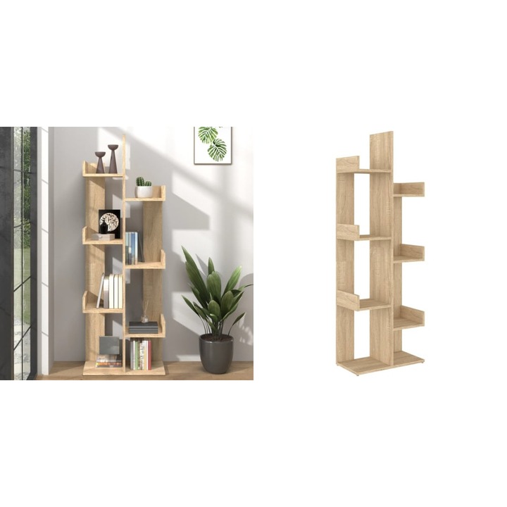 Biblioteca, stejar sonoma, 48x25, 5x140 cm, PAL