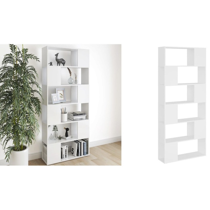Biblioteca/Separator camera, alb, 80x24x186 cm, PAL