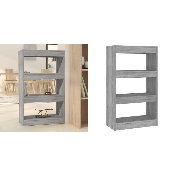 Biblioteca/Separator camera, gri sonoma, 60x30x103 cm, PAL