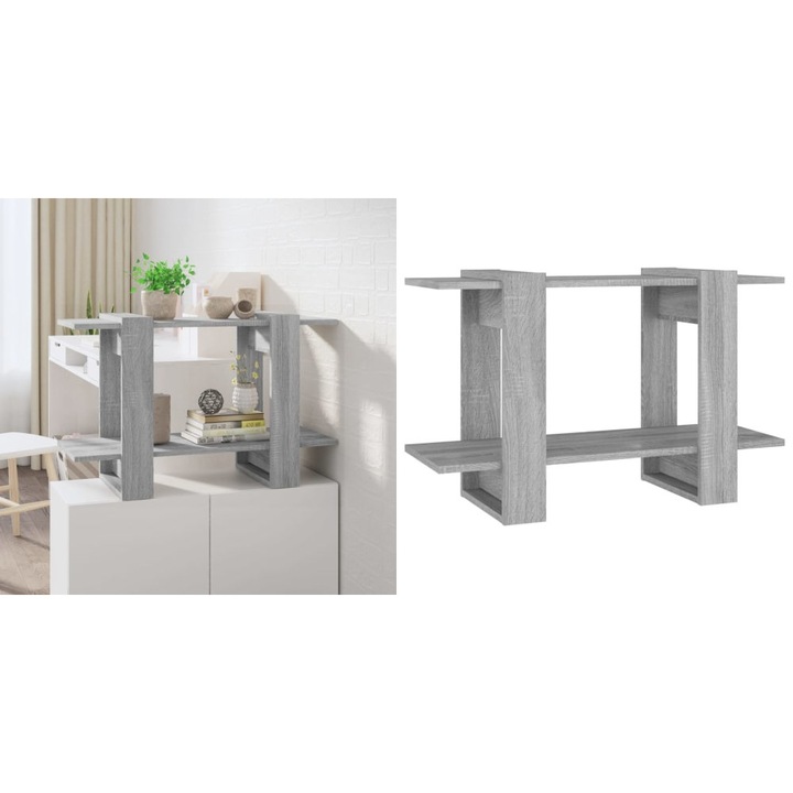 Biblioteca/Separator camera, gri sonoma, 80x30x51 cm