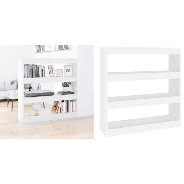 Biblioteca/Separator camera, alb, 100x30x103 cm