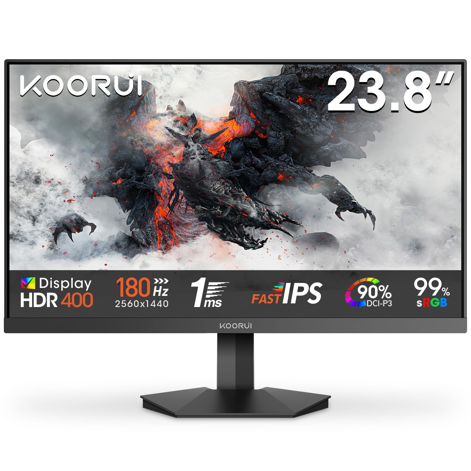 Monitor gaming Koorui G2421V 24 inch, IPS QHD, 2560x1440, HDR400