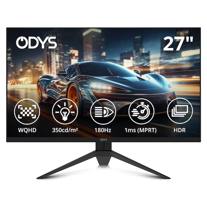 Monitor Inchi Monitor de gaming Odys 27 inchi, WQHD, 180Hz, 2560x1440 pixeli - eMAG.ro