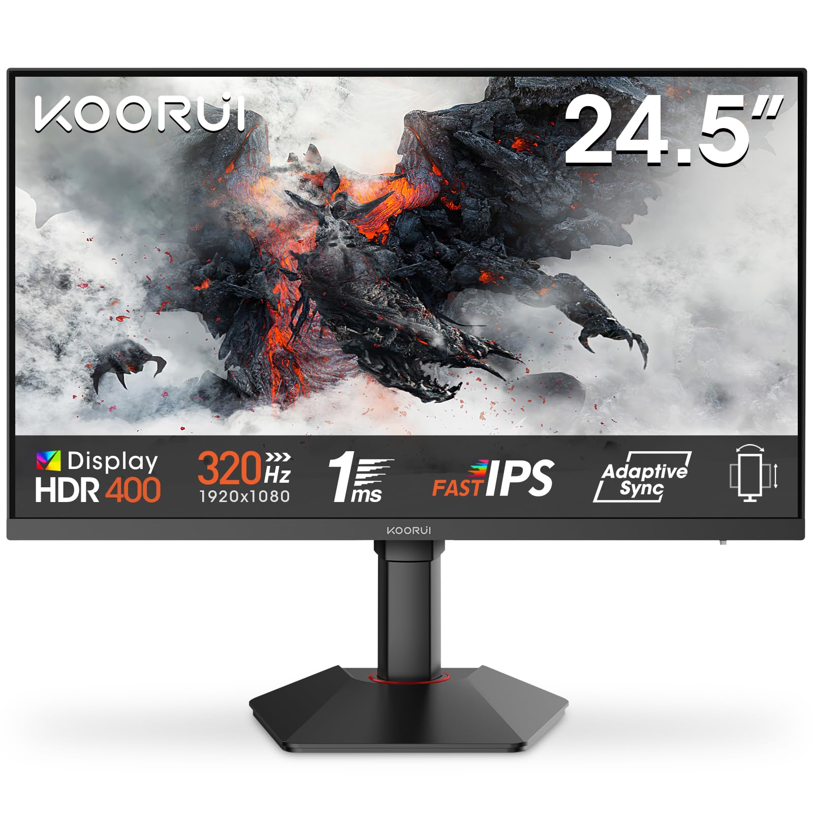 KOORUI G2511E ゲーミングモニター 24.5” 320Hz IPS Monitor Koorui G2511E 24.5 inch, FHD 1920x1080, 320Hz, 1ms, HDR