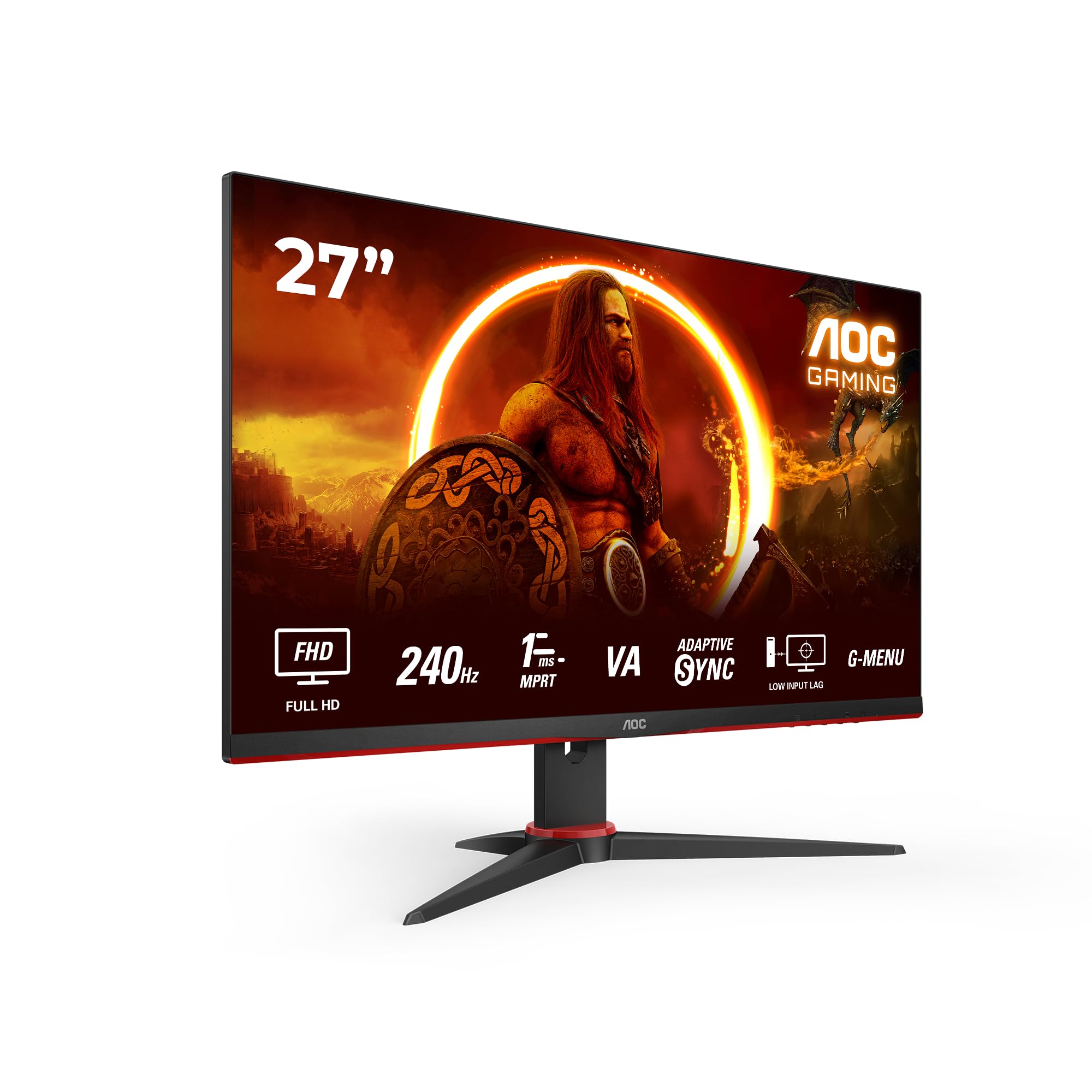 Monitor LED AOC Gaming 27G2Zne, 27 inch, 240 Hz, Negru/Rosu - eMAG.ro