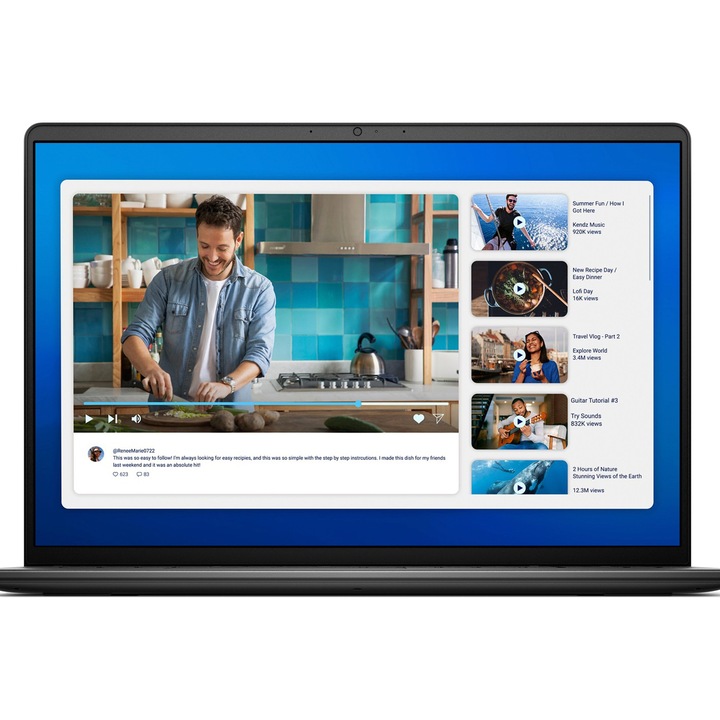 Laptop Dell 16 DC16250, 16 inch 1920 x 1200, Intel 120U 10 C / 12 T, 1.4 GHz - 5.0 GHz, 12 MB cache, 16 GB DDR5, 1 TB SSD, Intel Graphics, Windows 11 Pro