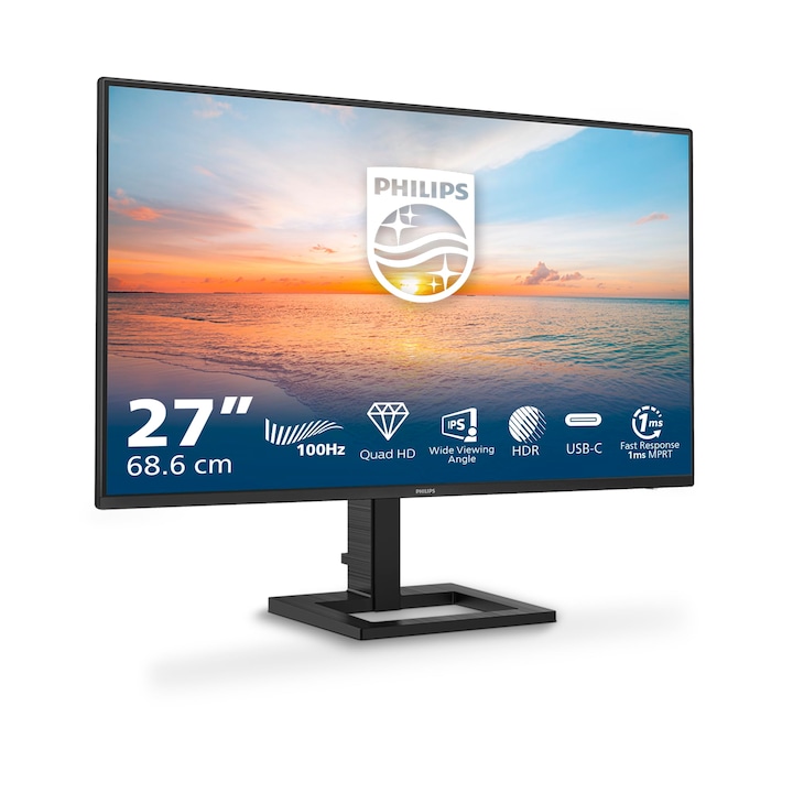 Monitor Conferinte HP E27m G4, QHD, USB-C, 27", Negru/Argintiu