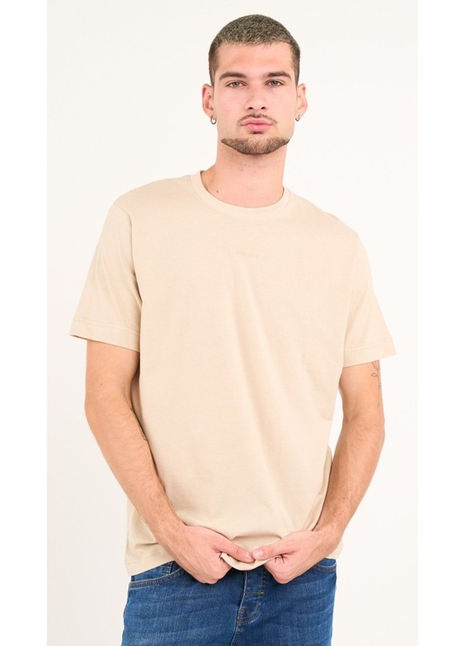 Kenvelo - Tricou barbat cu maneca scurta ( CEMENT, Material: Bumbac, Bej