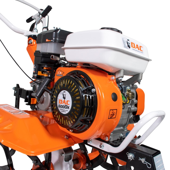 Motosapa pe benzina Ruris DAC 6000K, putere 7 CP, 208 CC, 4 timpi, 2+1 viteze, 83 cm latime lucru, 29 cm adancime lucru, contine: freze + roata transport