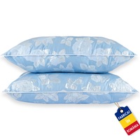 set de 2 perne cu puf si pana de gasca 50cm x 70cm albastru cu trandafiri argintii imagen 50_0_
0
